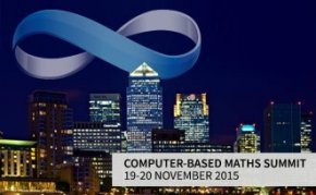 Computer-Based Maths Education Summit with London skyline