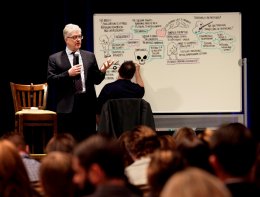 Sir Ken Robinson talks during the Edshift conference at Omni Hotel Mandalay in Las Colinas, TX, on Jan. 11, 2015. (Jason Janik/Special Contributor)