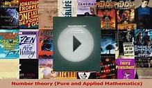 PDF Download Number theory Pure and Applied Mathematics